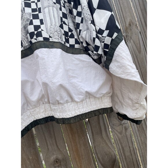East West Vintage Checkered with Abstract designs Windbreaker Jacket - Picture 6 of 6